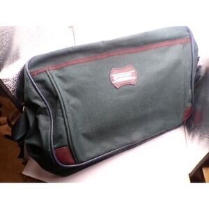 American Tourister Messenger Bag Green Canvas Adjustable Strap Laptop Bag